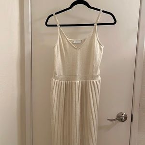 K/Lab Empire Waist Cream/Gold Sweater Dress L
